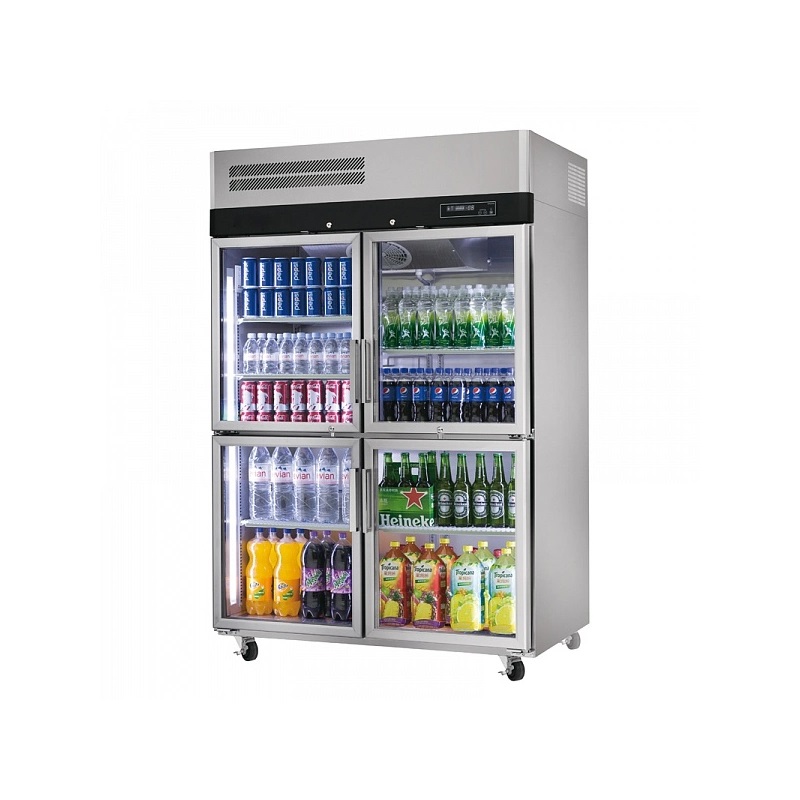 Stainless Steel Commercial Restauran Heavy Duty Glass Door Upright Chest Freezer