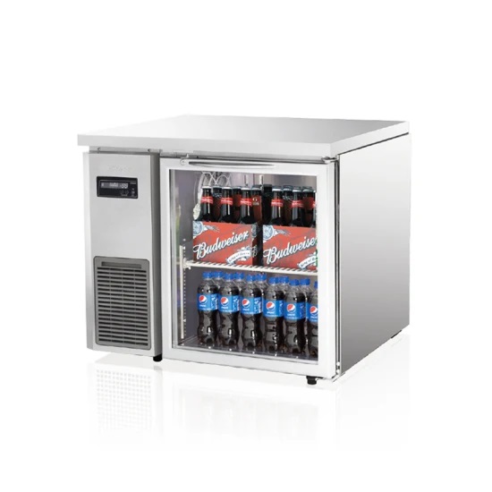 Commercial Heavy Duty Stainless Steel Glass Door Counter Chiller Refrigerator Workbench